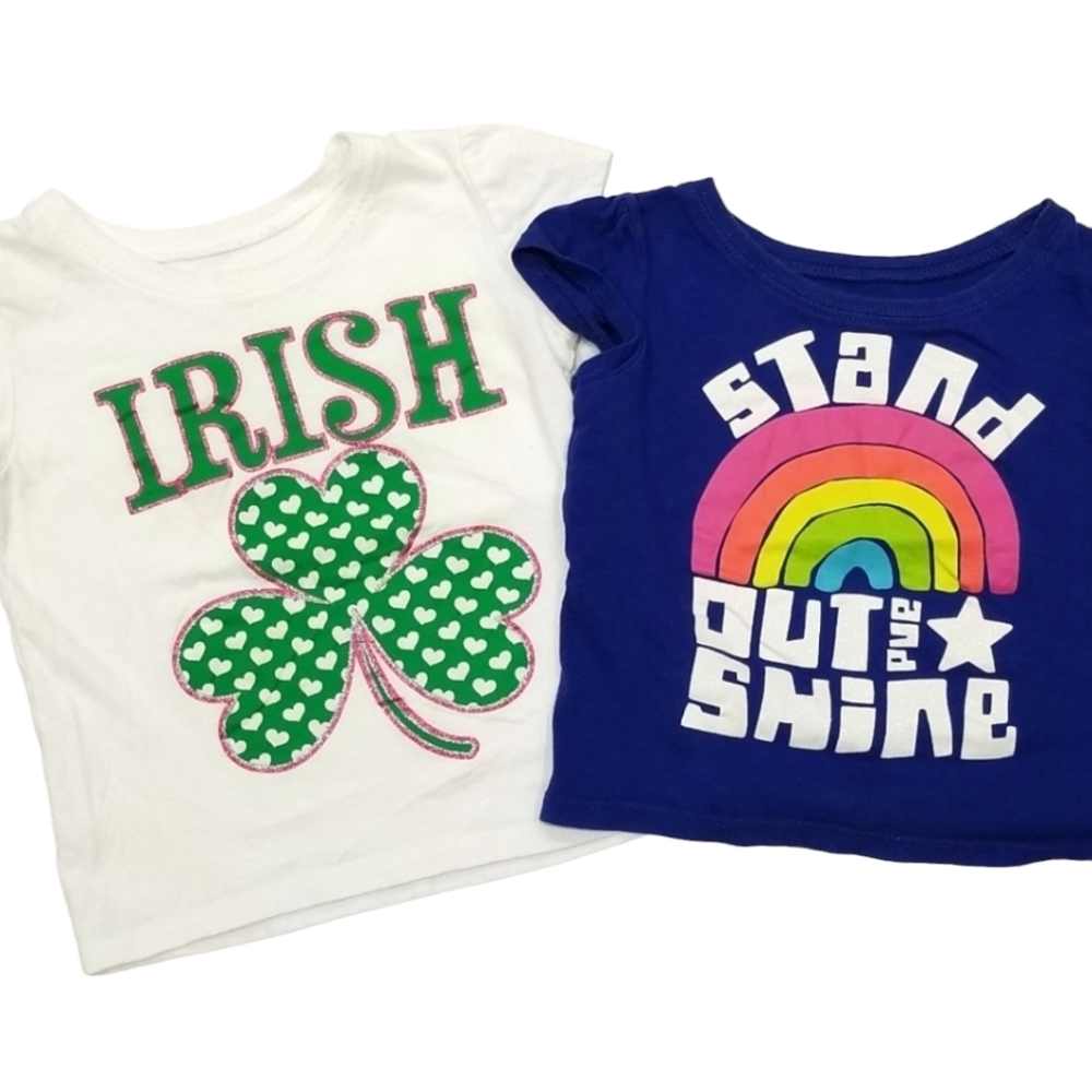 Place 2T Toddler Girl Irish Shamrock & Rainbow Graphic Clover Shirt